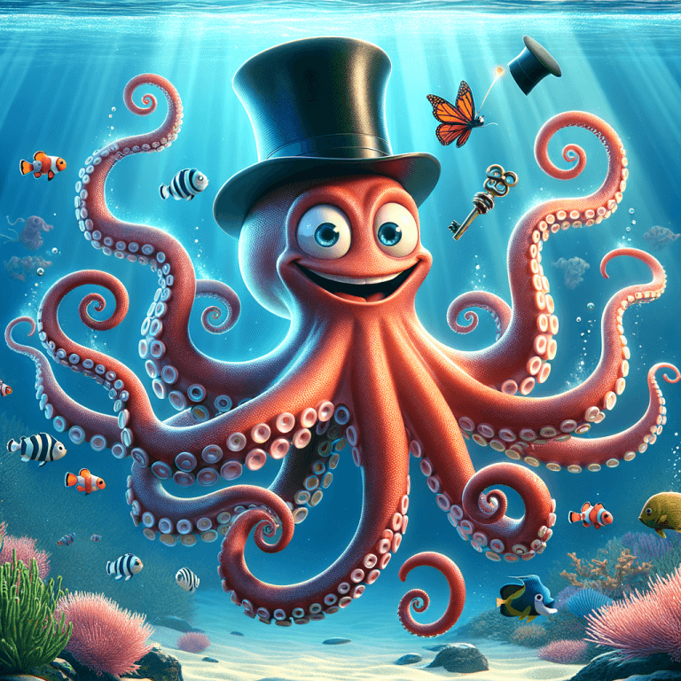 Pulpo camuflándose perfectamente con un colorido fondo marino