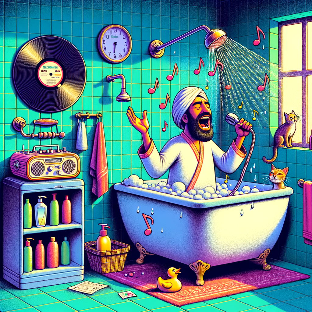Fonógrafo acuático: porque nada dice "relax" como una orquesta completa sonando mientras el champú te entra en los ojos. 🎶🚿