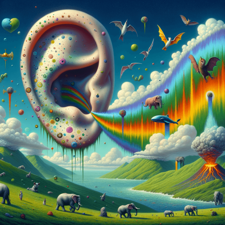 Elefante y ballena comunicándose mediante ondas de infrasonido sobre un mapa terrestre