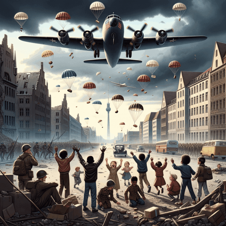 En 1948, un piloto lanzó dulces desde el cielo de Berlín, convirtiendo chocolate en un símbolo de esperanza en medio del bloqueo. 🍫✈️ Un gesto que desafió la guerra.