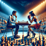 Cuando el ajedrez se calza guantes y el ring se llena de tableros, prepárate para ver mentes brillantes esquivando ganchos y peones. La victoria, un jaque mate... o una mandíbula intacta. 🥊♟️💥