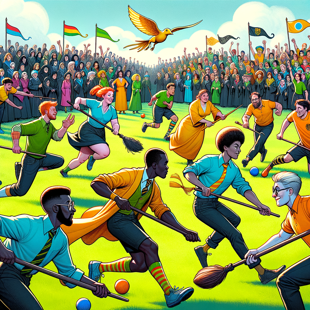 Cuando el césped se convierte en Hogwarts y las escobas en pura ilusión, el Quidditch Muggle vuela bajo y los calcetines dorados son lo más cercano a la magia. 🧹🏃‍♂️✨