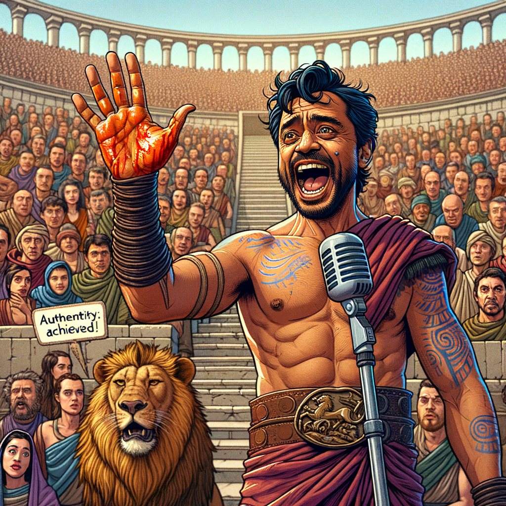 En "Gladiador", un moco inesperado en plena batalla casi se roba el show, demostrando que la épica también puede tener un lado... nasal. 🤧🏛️