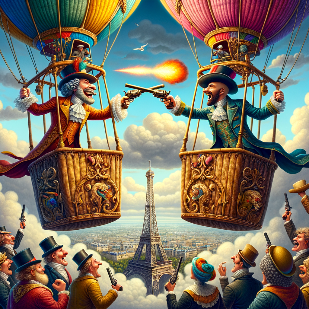 🛡️ En 1808, dos nobles franceses se batieron en duelo... ¡en globos aerostáticos! ¿Flechazo aéreo o solo amor al riesgo? París, siempre surrealista.