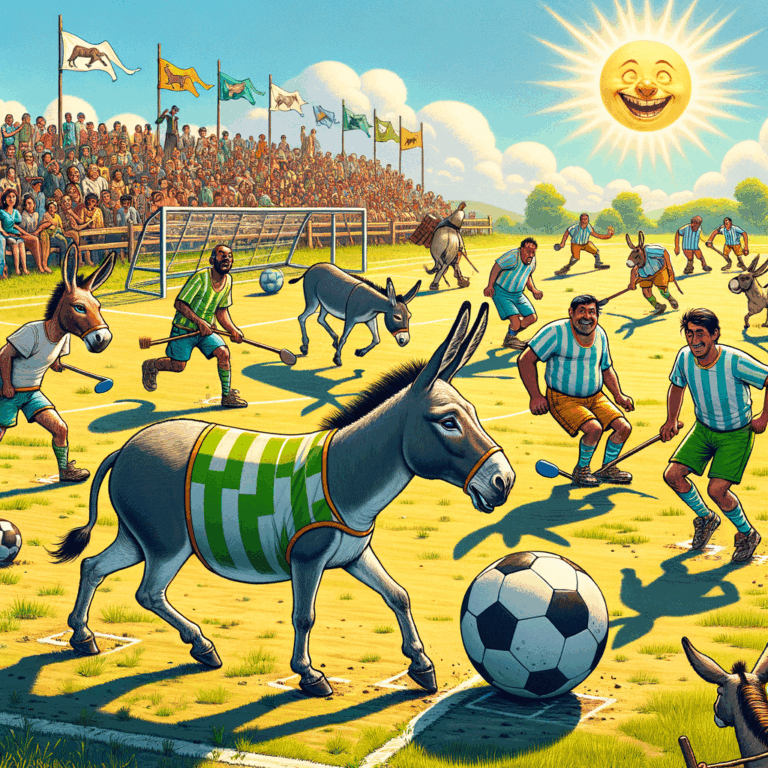 Cuando el fútbol monta burros y el campo se convierte en un espectáculo de orejas largas y descontrol, la habilidad se mide en paciencia y risas. Bienvenidos al caos equino. 🐴⚽️🎪