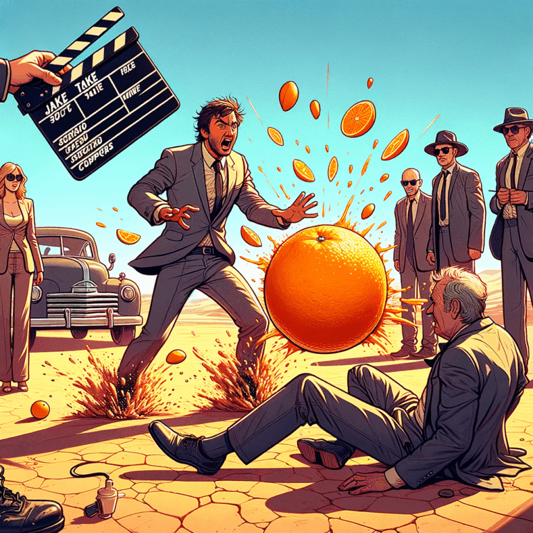 Naranja volando en el aire durante una escena de "Breaking Bad" en el desierto