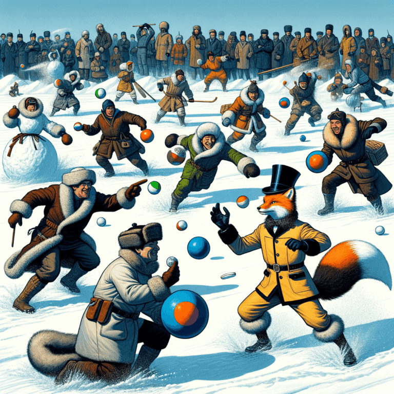 Jugadores lanzándose bolas de nieve en un campo de competición invernal