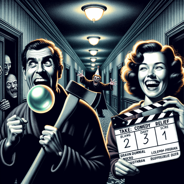 Escena de película de terror con chicle inflado a punto de explotar en el set