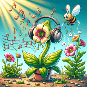 Planta Arabidopsis reaccionando al zumbido de abejas cercanas en un jardín