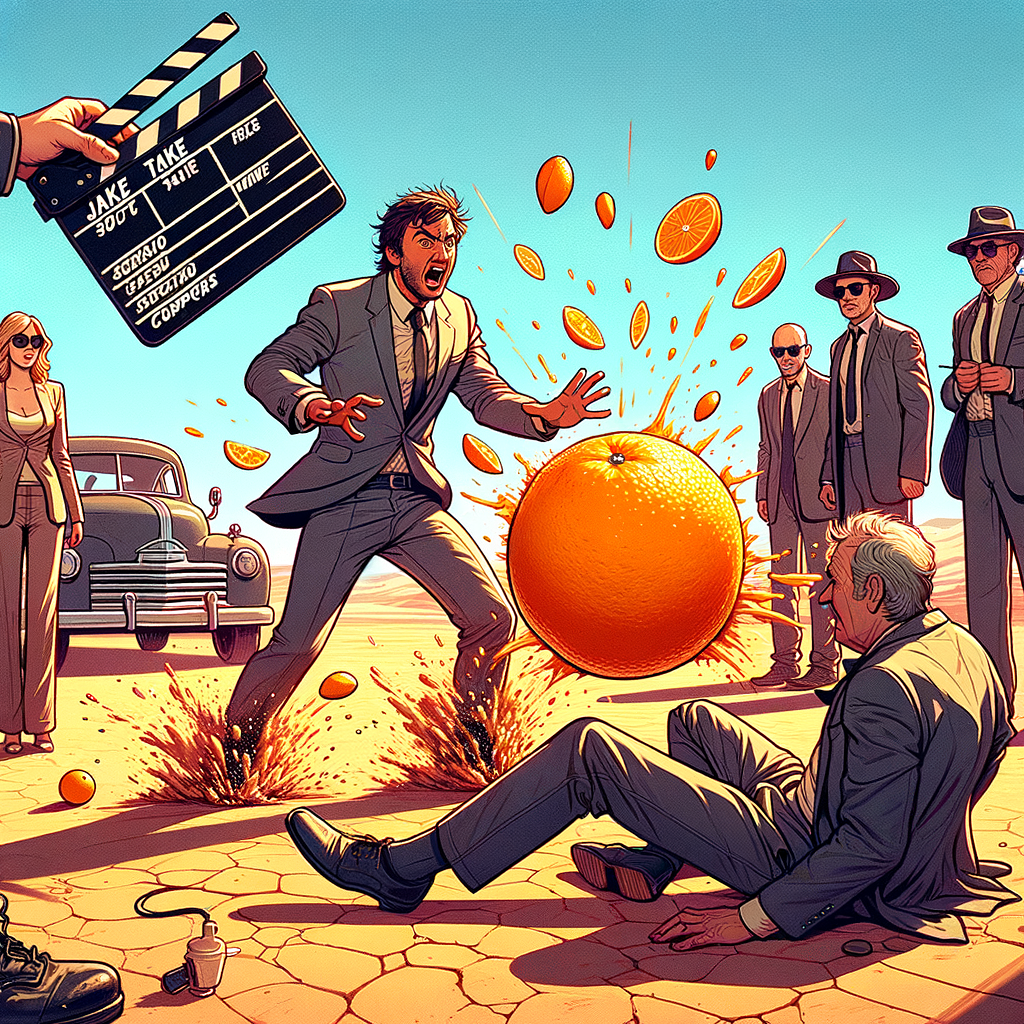 Naranja volando en el aire durante una escena de "Breaking Bad" en el desierto