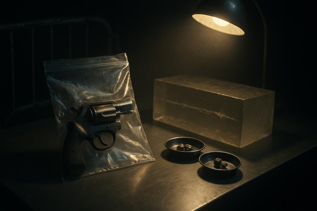 Qué revela el expediente sobre el asesinato de Colosio 6 Altavoz industrial roto bajo lámpara en callejón oscuro con niebla, imagen para el artículo asesinato colosio