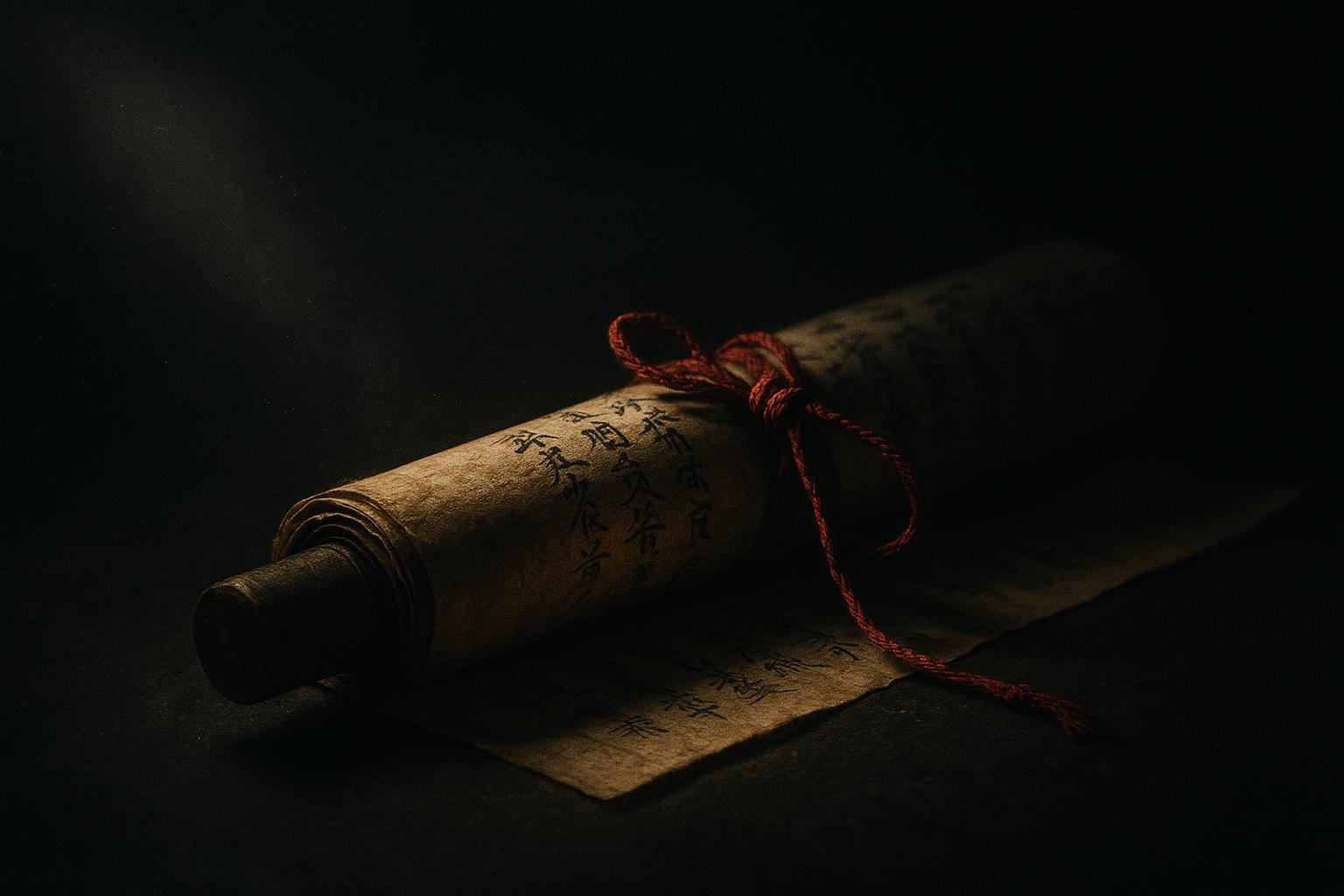 Mitología Japonesa 1 Mitología japonesa en farol de papel sobre escalera de piedra húmeda, con puente de madera y niebla junto a un arroyo