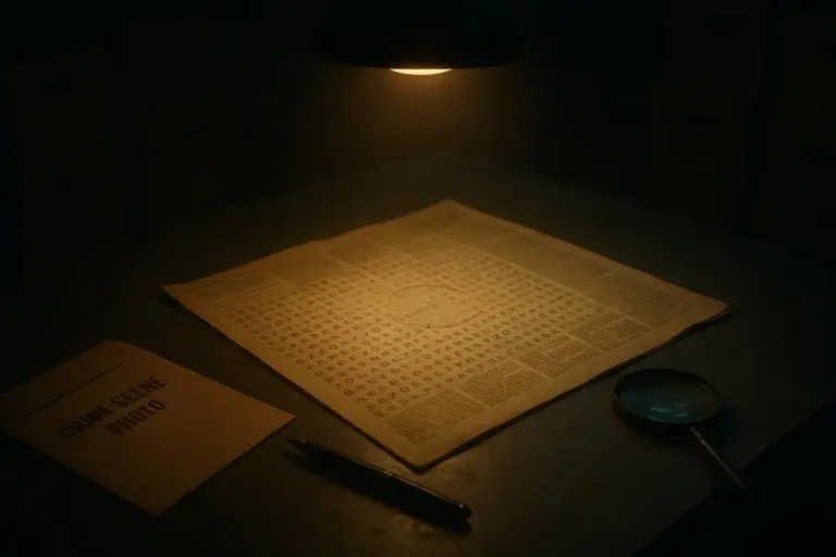 Asesino del Zodiaco: víctimas confirmadas y límites del archivo 6 Mesa oscura con asesino del zodiaco hoja con letras bajo lámpara